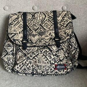 Black and white Sakroots convertible backpack purse